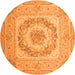 Square Medallion Orange French Rug, tr2303org