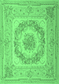 Medallion Emerald Green French Rug, tr2303emgrn