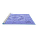 Sideview of Machine Washable Medallion Blue French Rug, wshtr2303blu