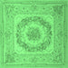 Square Medallion Emerald Green French Rug, tr2303emgrn