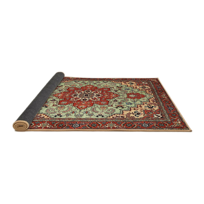 Sideview of Traditional Saffron Red Persian Rug, tr2304
