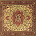 Square Machine Washable Persian Brown Traditional Rug, wshtr2304brn