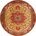 Square Persian Orange Traditional Rug, tr2304org