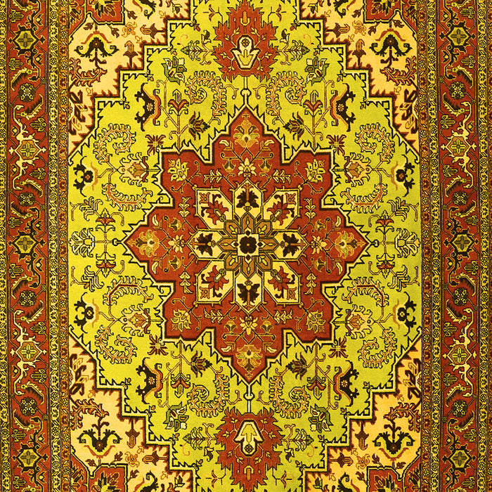 Machine Washable Persian Yellow Traditional Rug, wshtr2304yw
