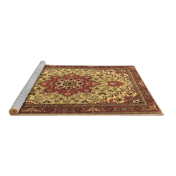 Sideview of Machine Washable Persian Brown Traditional Rug, wshtr2304brn