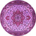 Round Persian Purple Traditional Rug, tr2304pur