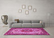 Machine Washable Persian Pink Traditional Rug in a Living Room, wshtr2304pnk