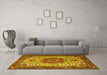 Machine Washable Persian Yellow Traditional Rug in a Living Room, wshtr2304yw