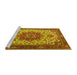 Sideview of Machine Washable Persian Yellow Traditional Rug, wshtr2304yw