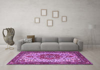 Machine Washable Persian Purple Traditional Rug, wshtr2304pur