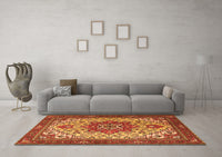 Machine Washable Persian Orange Traditional Rug, wshtr2304org