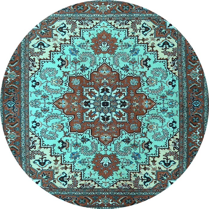 Round Persian Light Blue Traditional Rug, tr2304lblu