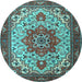 Round Persian Light Blue Traditional Rug, tr2304lblu