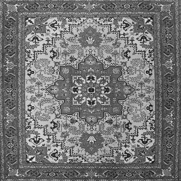 Round Machine Washable Persian Gray Traditional Rug, wshtr2304gry