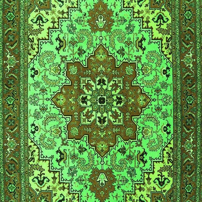 Serging Thickness of Machine Washable Persian Green Traditional Area Rugs, wshtr2304grn