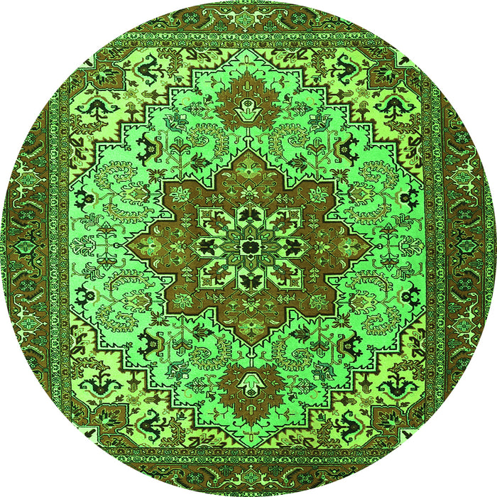 Square Persian Green Traditional Rug, tr2304grn