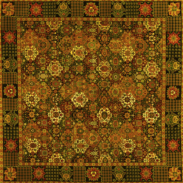 Square Persian Yellow Traditional Rug, tr2305yw