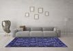 Machine Washable Persian Blue Traditional Rug in a Living Room, wshtr2305blu