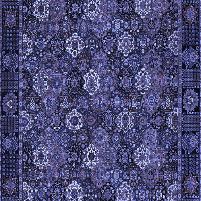 Machine Washable Persian Blue Traditional Rug, wshtr2305blu