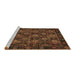 Sideview of Machine Washable Persian Brown Traditional Rug, wshtr2305brn