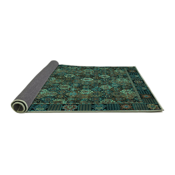 Sideview of Persian Turquoise Traditional Rug, tr2305turq