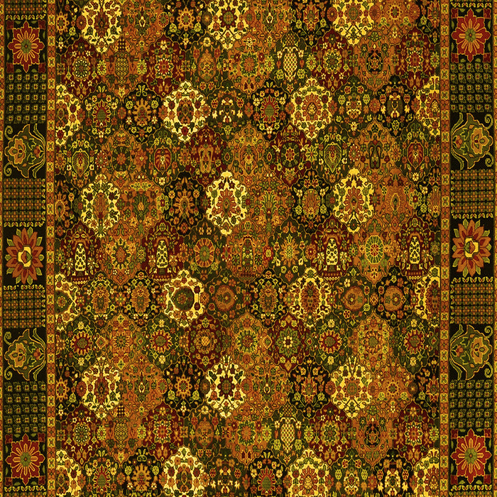 Machine Washable Persian Yellow Traditional Rug, wshtr2305yw