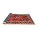 Sideview of Traditional Orange Salmon Pink Persian Rug, tr2306