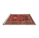 Sideview of Machine Washable Traditional Orange Salmon Pink Rug, wshtr2306