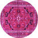 Round Persian Pink Traditional Rug, tr2306pnk