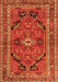 Serging Thickness of Machine Washable Persian Orange Traditional Area Rugs, wshtr2306org