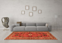 Machine Washable Persian Orange Traditional Rug, wshtr2306org