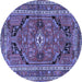 Round Persian Blue Traditional Rug, tr2306blu