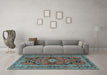 Machine Washable Persian Light Blue Traditional Rug in a Living Room, wshtr2306lblu