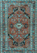 Machine Washable Persian Light Blue Traditional Rug, wshtr2306lblu