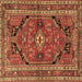 Square Persian Brown Traditional Rug, tr2306brn