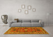 Machine Washable Persian Yellow Traditional Rug in a Living Room, wshtr2306yw