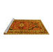 Sideview of Machine Washable Persian Yellow Traditional Rug, wshtr2306yw