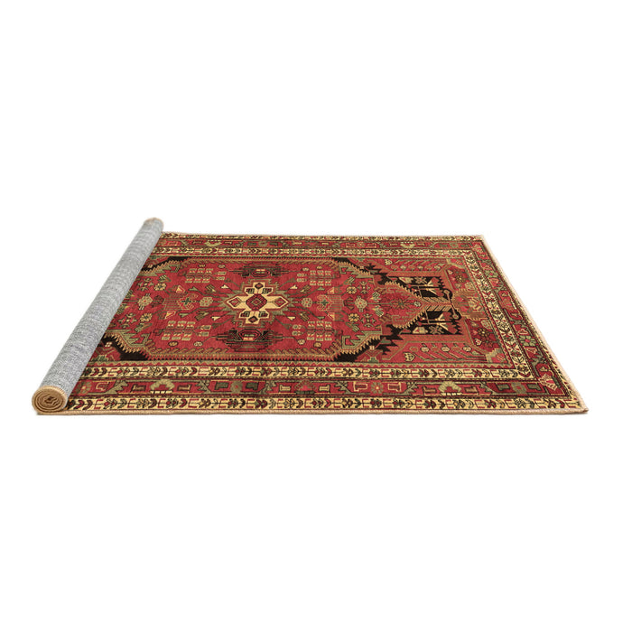 Sideview of Machine Washable Persian Brown Traditional Rug, wshtr2306brn