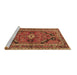 Sideview of Machine Washable Persian Brown Traditional Rug, wshtr2306brn