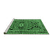 Sideview of Machine Washable Persian Emerald Green Traditional Area Rugs, wshtr2306emgrn