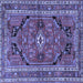 Square Persian Blue Traditional Rug, tr2306blu