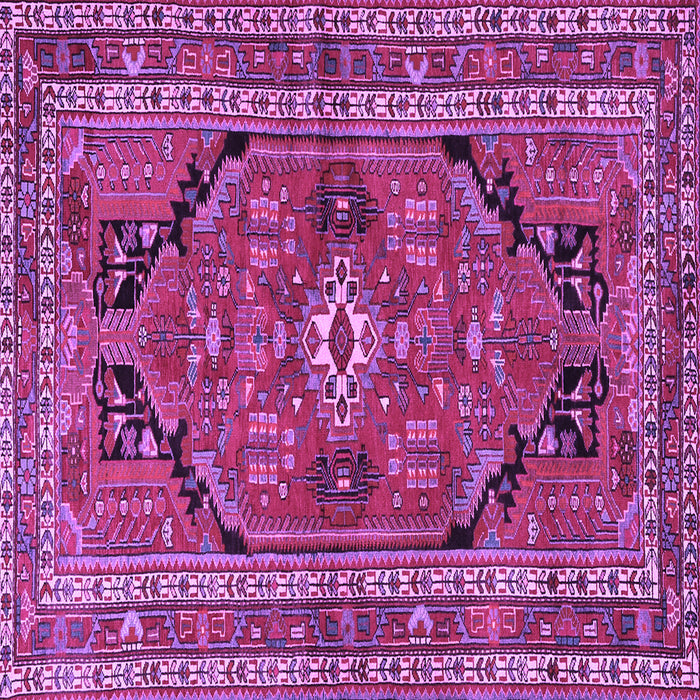 Square Machine Washable Persian Purple Traditional Area Rugs, wshtr2306pur