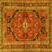 Square Persian Yellow Traditional Rug, tr2306yw