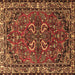 Square Machine Washable Persian Brown Traditional Rug, wshtr2307brn