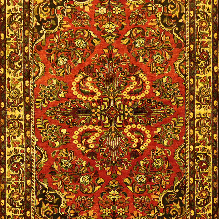 Machine Washable Persian Yellow Traditional Rug, wshtr2307yw