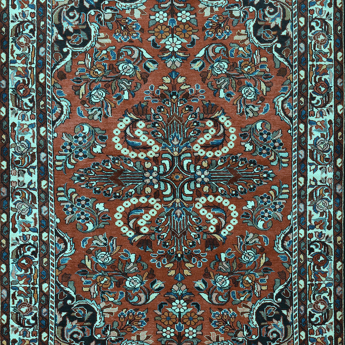 Machine Washable Persian Light Blue Traditional Rug, wshtr2307lblu