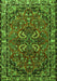 Serging Thickness of Machine Washable Persian Green Traditional Area Rugs, wshtr2307grn