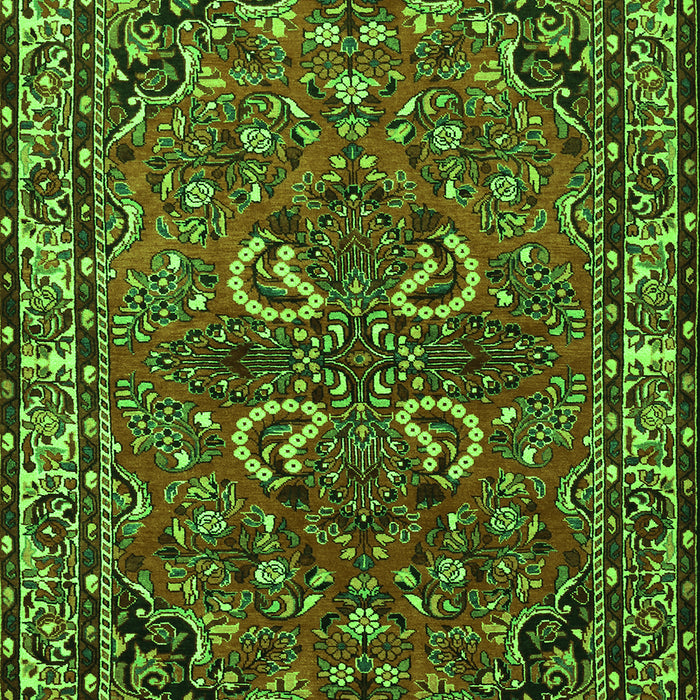 Serging Thickness of Machine Washable Persian Green Traditional Area Rugs, wshtr2307grn