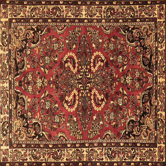 Square Persian Brown Traditional Rug, tr2307brn