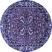 Round Persian Blue Traditional Rug, tr2307blu